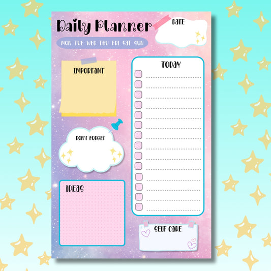 Pastel Galaxy Daily Planner Notepad