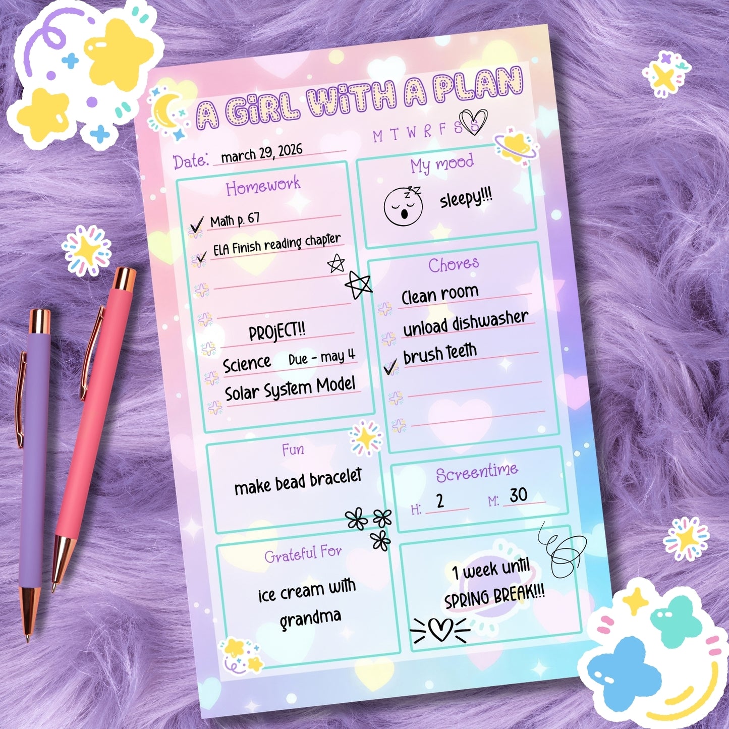Kids Planner • Heart Galaxy