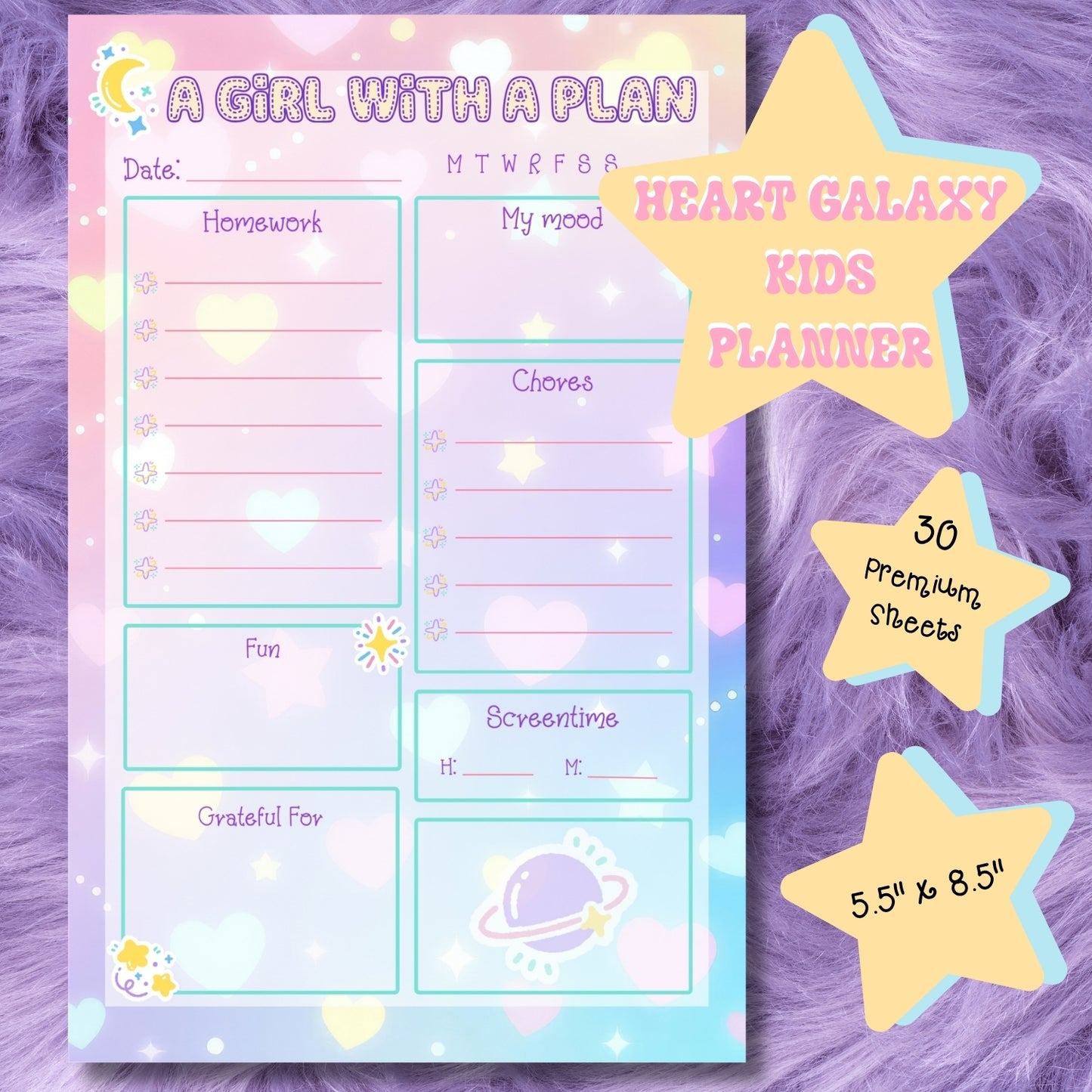 Kids Planner • Heart Galaxy